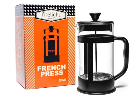 Firelight 8-cup French Press Coffee Maker, 34 oz. Black