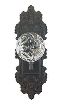 Decorative Pewter Wall Hook, Vintage Door Knob Style (Brown/Black), 1 Piece