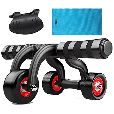 ESDDI Ab Roller 3 Wheels Abdominal Muscles Trainers Gym Portable House Exercise Equipment Abdominal Muscles Keep Fit Roller