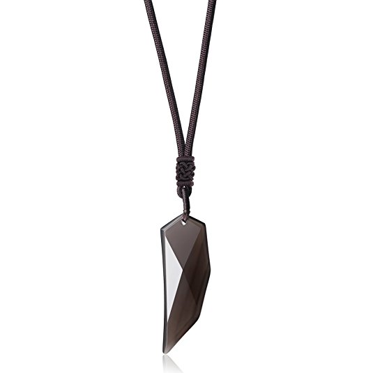 COAI Dragonglass Ice Obsidian Spike Amulet Pendant Necklace Couple Jewelry