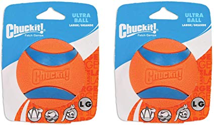 Chuck It Ultra Ball, Large/Grande, Orange (2 Pack)