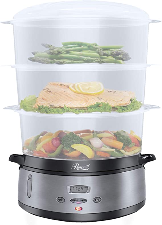 Rosewill RHST-20001 Food, 3 Tier, 9.5 qt Digital Steamer