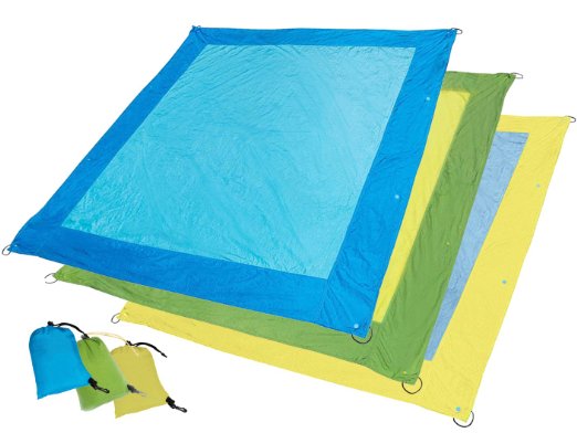 Gecko Active Beach Blanket  Picnic Blanket - 100 Parachute Nylon Lightweight Quick-drying With Anchor Pockets Perfect For a SAND-FREE Day at the Beach Extra Large - 6 x 7 Feet