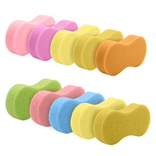 Proteove 10 Car Wash Sponges, Bone Design with Random Color for Polishing, Including 5 High Density and 5 Porous Car Wash Sponges