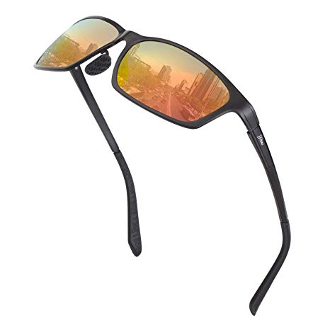 Unisex Retro Driving Polarized Sports Sunglasses Al-Mg Metal Frame UV Protection