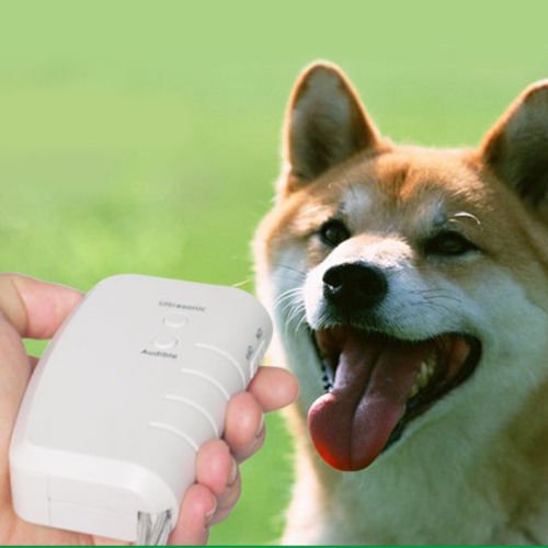 Signstek Portable Ultrasonic Dog Repeller Bark Stopper with Alarm & Flashlight