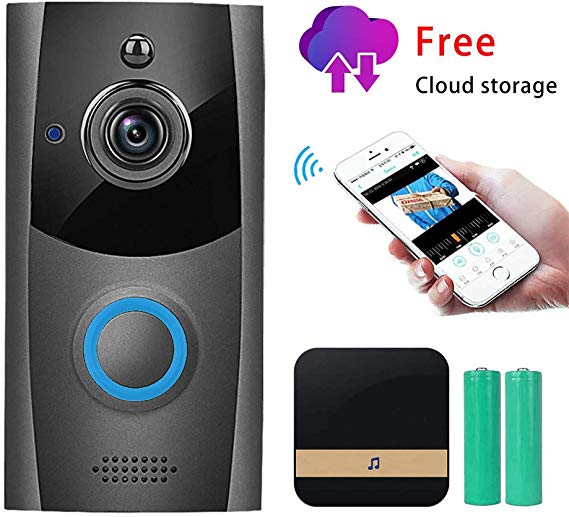 Wireless Video Doorbell, Innotic Free Cloud Storage Smart Doorbell with Chime, 720P HD WiFi Security Camera, Two-Way Talk, PIR Motion Detection & Video Night Vision, App Remote Control for iOS/Android