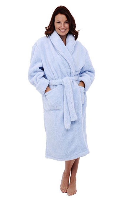 Del Rossa Women's Fleece Robe, Plush Microfiber Bathrobe