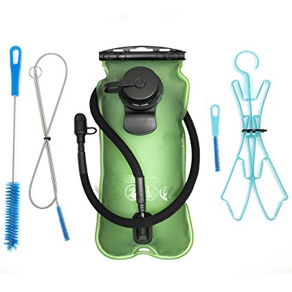 3L/100Oz Hydration Bladder (  Cleaning Kit ) Thick PEVA Material Military Class Quality Wide-Opening Tasteless BPA Free Antimicrobial Protection