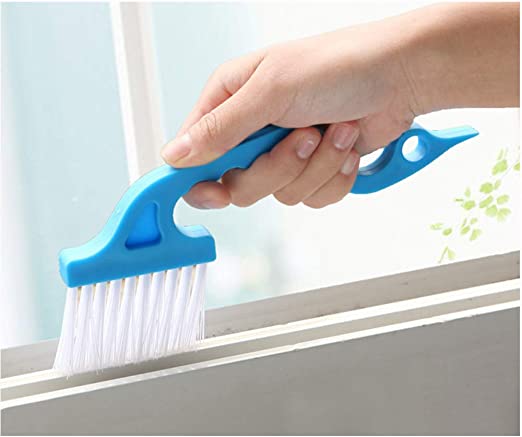 Creative Window Cleaning Supplies,Magic Window Cleaning Brush Tools for Various Groove Gap in Kitchen Bathroom,Dust and Stain Removal Product Kitchen Gadgets-Blue