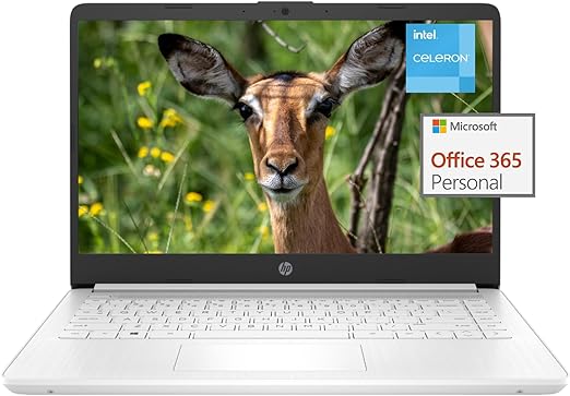 HP Stream 14-inch Laptop for Student and Business - Intel Quad-Core Processor, 16GB RAM, 320GB Storage (64GB eMMC   256GB Card), 1-Year Office 365, Webcam, 11H Long Battery Life, Wi-Fi, Win11 H in S