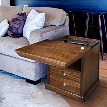 Casual Home Lincoln Nightstand with Concealed Compartment, Concealment Furniture, Mocha