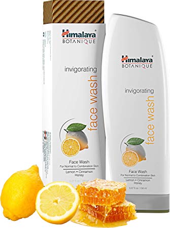 Himalaya Botanique Invigorating Face Wash for Normal to Combination Skin, Free-from Parabens, SLS and Phthalates, Hydrating Facial Cleanser with Lemon, Cinnamon and Honey, 5.07 oz (150 ml)