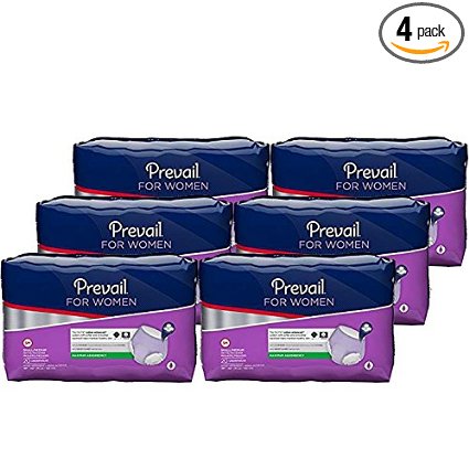 Prevail Maximum Absorbency Incontinence Underwear for Women, Small/Medium, 80-Count (Pack of 4)