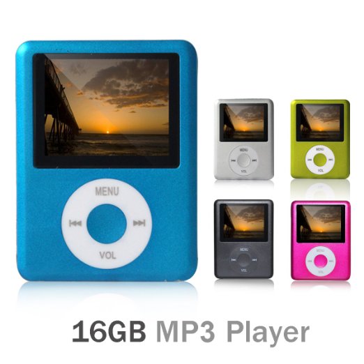 Lecmal Portable MP3/MP4 Player Music Player Voice Recorder with 16G Micro SD Card Mini USB Port - Economic Multifunctional MP3 Player / MP4 Player Media Player Flash Disk (Blue)
