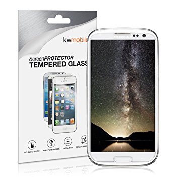 kwmobile Screen protector tempered glass for Samsung Galaxy S3 / S3 Neo in crystal clear (smaller than the display, due to its curved edges)
