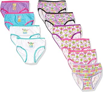 STAR WARS Girls' Baby Yoda Mandalorian 100% Cotton Underwear Multipacks Available in Sizes 4, 6, and 8