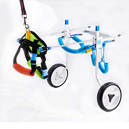 Jump Adjustable Dog Pet Wheelchair for Hind Legs Rehabilitation, 2 Wheels Dog Cart Wheels