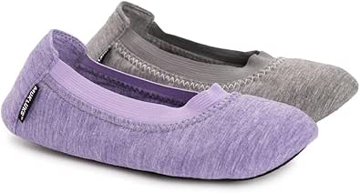 MUK LUKS Women's 2 Pack Travel Ballerina Set Slipper