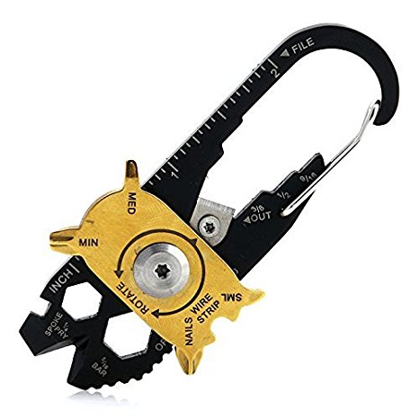 EVINIS 20 in 1 Multi-function Stainless Steel Hammer Screwdriver Wrench Pliers Opener Keychain EDC Pocket Multi Tool