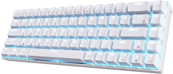 RK ROYAL KLUDGE RK68 Wireless 65% Mechanical Gaming Keyboard, Compact Bluetooth Mechanical Keyboard with Gateron Brown Switch and Stand-alone Arrow/Control Keys, Compatible for Multi-Device Connection