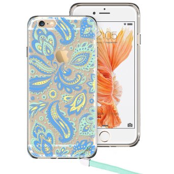 iPhone 6s Case iPhone 6s Case Clear iPhone 6s Case Mint Henna ESR Totem Series Hybrid Case One Piece TPU Bumper Hard PC Back Cover Protective Case for 47 inches iPhone 6s6Cyan Paisley