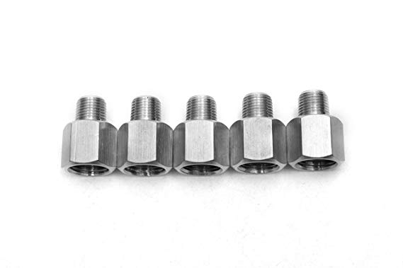 LTWFITTING Bar Production Stainless Steel 316 Pipe Fitting 1/4" Female x 1/8" Male NPT Adapter Air Fuel Water (Pack of 5)