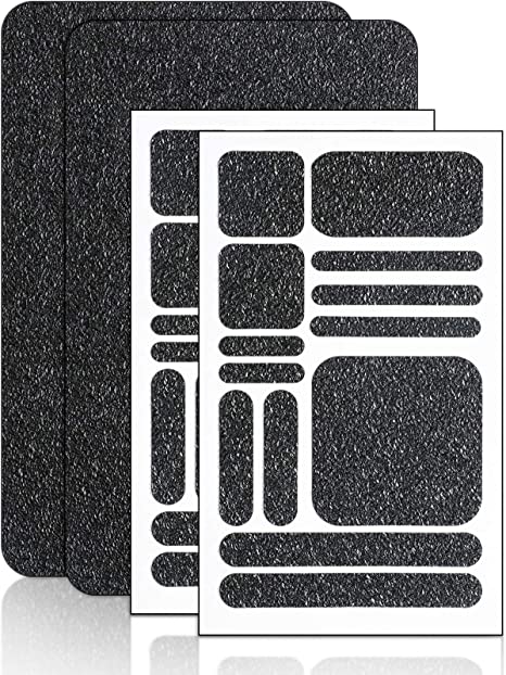 4 Pieces Grip Phone Tape Decals Anti-Slip Rubber Textured Phone Tape Adhesive Traction Grip Decal Stickers for Phones Tablet Computer Gaming Cases (Black)