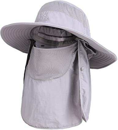 Men/Womens Foldable Flap Cover UPF 50  UV Protective Wide Brim Bucket Sun Hat