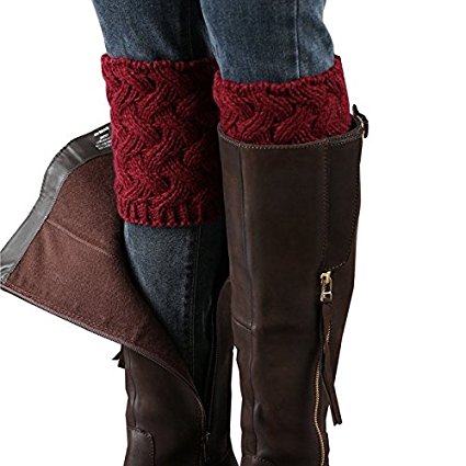 Desen Women's Crochet Leg Warmers Winter Cable Knit Boot Cuffs