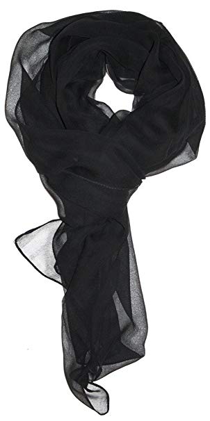 Love Lakeside Modern, Chiffon Silk Blend Solid Color Oblong Scarf