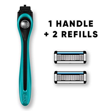 Made For YOU by BIC Shaving Razor Blades for Men & Women, with 2 Cartridge Refills - 5-Blade Razors for a Smooth Close Shave & Hair Removal, TEAL