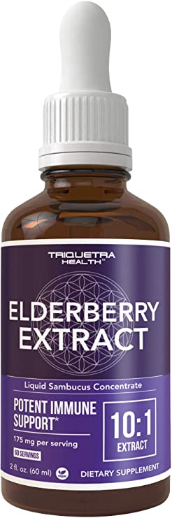Black Elderberry Syrup Extract –10:1 Extract (Extra Strength) – 60 Servings, Best Value – Potent Immune Support - Glass Bottle, Vegan, Rapid Absorption – 2 oz.