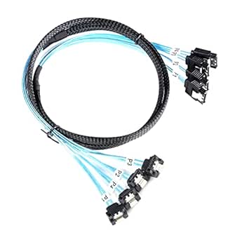 SATA-III Cable:1M 4Pcs/Set-SATA Cable 90-Degree Right-Angle SAS/SATA-6Gbps Cable Replacement for Server-Raid SDD HDD CD DVD Drives (3.3FT)