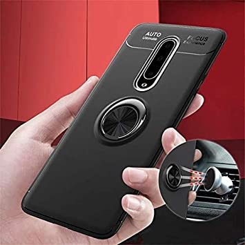 Ciao Cases 360 Degree Metallic Finger Ring Holder Matte Case for (OnePlus 6T, Black)
