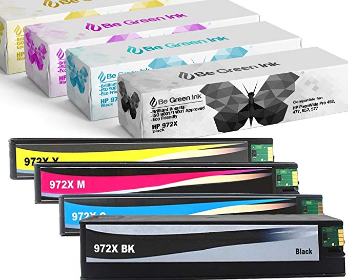 Be Green Ink Compatible Ink Cartridge Replacement for HP 972X  ( Black, Cyan, Yellow, Magenta , 4 pk )