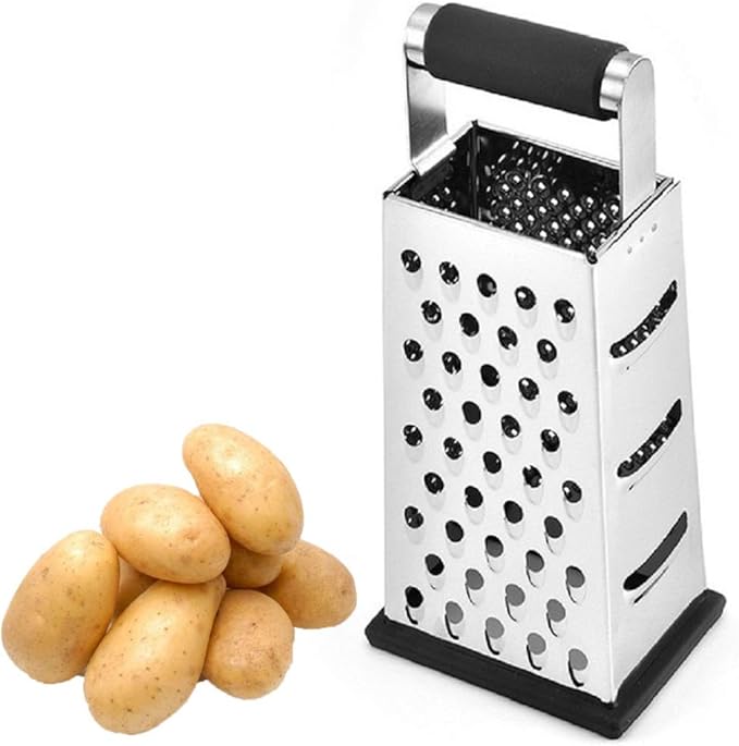 FIAMER Box Cheese Grater & Shredder Chopper Four-sided Grater Peeler Kitchen Box Vegetable Fruit Cucumber Carrot Cheese Salad Melon Planing Slip Handle Easy To Clean, Dishwasher Safe