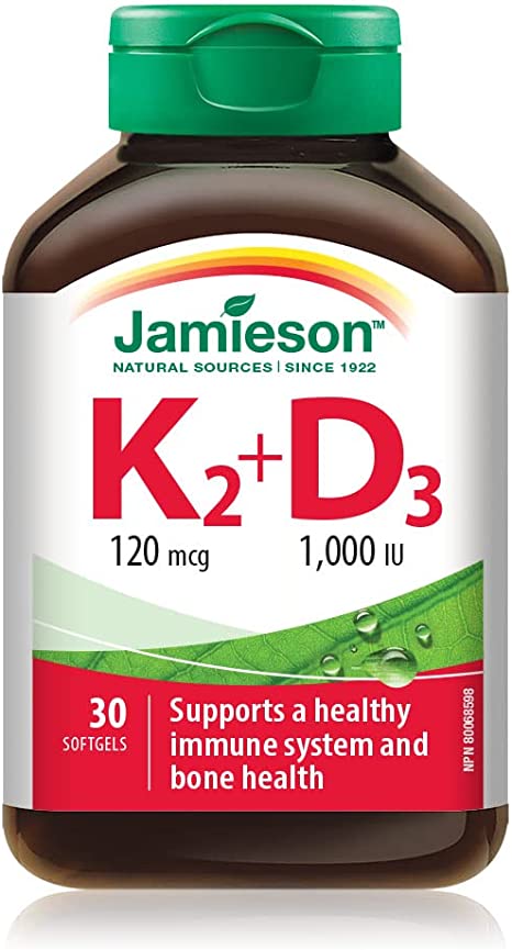 Vitamin K2 120 mcg and Vitamin D3 1,000 IU