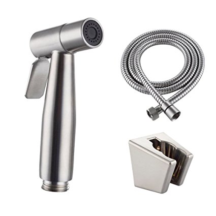 ShinMor Bidet Sprayer Handheld Cloth Diaper Sprayer Stainless Steel Shattaf Set for Personal Hygiene (Brushed Version)