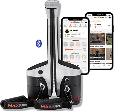 MAXPRO Fitness Cable Home Gym - As Seen on Shark Tank | Versatile Machine, Portable, Bluetooth Connected | Strength, HIIT, Cardio, Plyometric, Powerful 5-300lbs Resistance