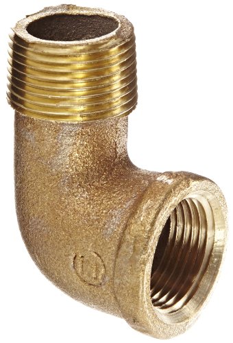 Anderson Metals 38116 Red Brass Pipe Fitting, 90 Degree Street Elbow, 3/4" Female x 3/4" Male