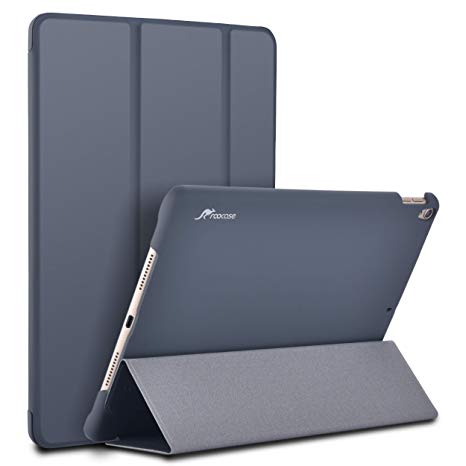 rooCASE iPad Pro 12.9 Case, Optigon Lightweight Slim Shell Trifold Folio Case Stand with Auto Sleep/Wake Function for Apple iPad Pro 12.9 Inch (Both 2017 and 2015 Models), Charcoal Gray