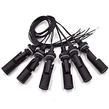 Aiskaer 6 Pieces Side mounted Aquarium Tank Side mounted Horizontal Liquid Float Switch Water Level Sensor-Black (Black-1)