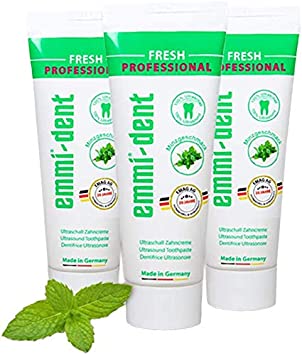 Emmi-dent Ultrasonic Toothpaste with Nano-Bubbles - Ultrasonic Tooth Cleaner. Cleans with Ultrasound Technology and Nano-Sized Bubbles. 2.5 oz (Fresh, 3 Pack)