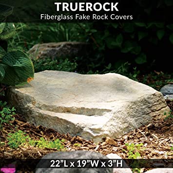 Airmax CrystalClear TrueRock Fake Fiberglass Flat Rock, Mini, Sandstone, 22 x 19 x 3