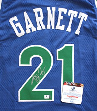 Kevin Garnett Minnesota Timberwolves Signed Autographed Blue #21 Jersey COA