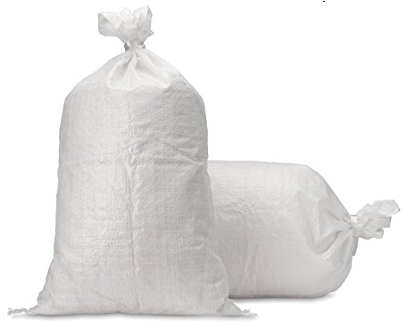 UpNorth Sand Bags - Empty White Woven Polypropylene Sandbags w/ Ties, w/ UV Protection; size: 14" x 26" , Qty of 50