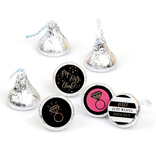 Girls Night Out - Bachelorette Party Round Candy Sticker Favors - Labels Fit Hershey’s Kisses (1 sheet of 108)