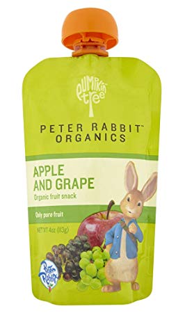 Peter Rabbit Organics, Apple & Grape puree, 4 Ounce Pouches (Pack of 10)