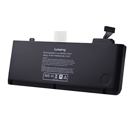 Lumsing Replacement 1278 A1322 Battery for Apple MacBook Pro 13 Inch, fits MB990LL/A MC724LL/A